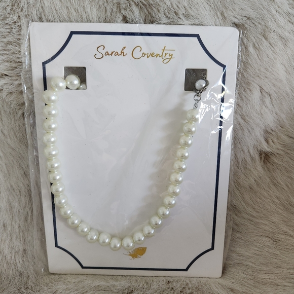 NEW SARAH COVENTRY Pearl Necklace 18" with 3" expander chain - Picture 5 of 8
